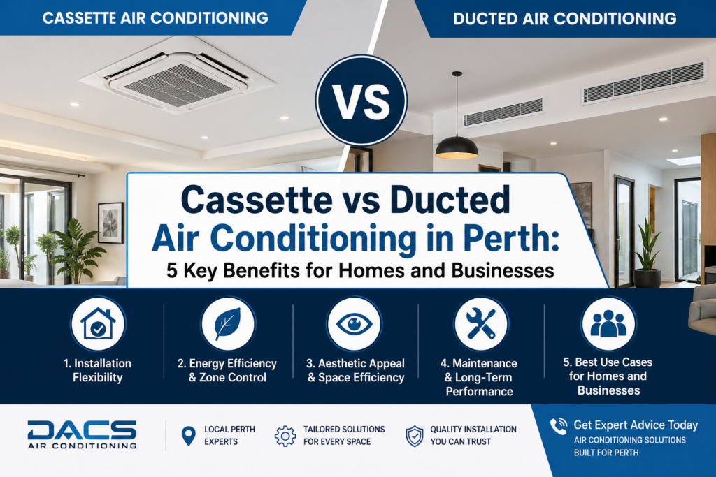 Cassette vs Ducted Air Conditioning in Perth 5 Key Benefits for Homes and Businesses